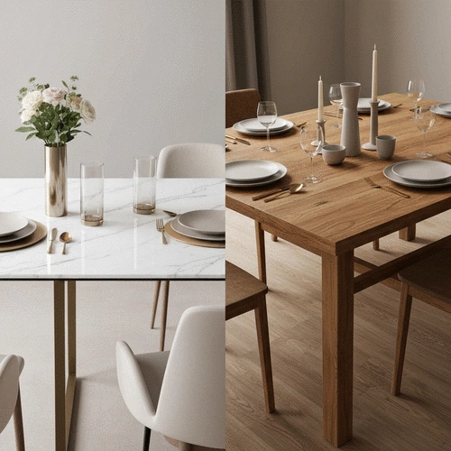 Marble or Wood: Choose Your Table